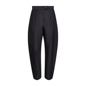 Khaite Women Black Wool And Silk Faille Jude Trousers
